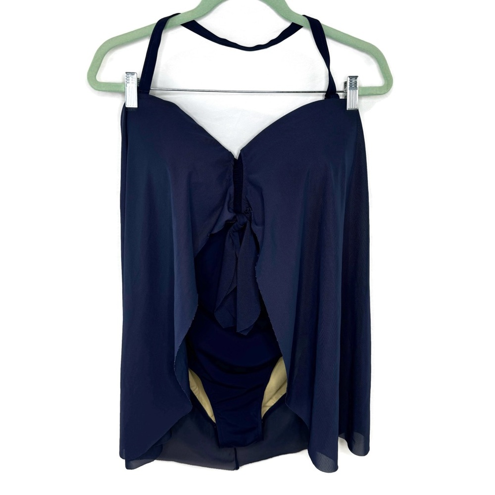 Swimsuits for All Navy One Piece with Attached Cover New size 18